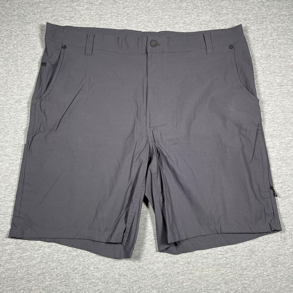 Merrell Cargo Shorts Mens 40 Gray Microfiber Nylon Pockets Flat Front Hiking